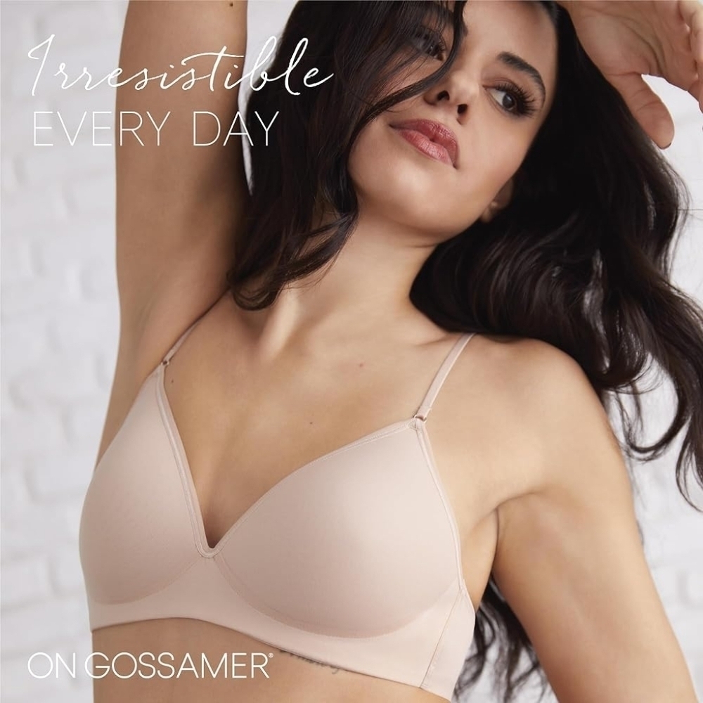Sz 32D On Gossamer Basic Lace Nude Plunge Underwire Bra